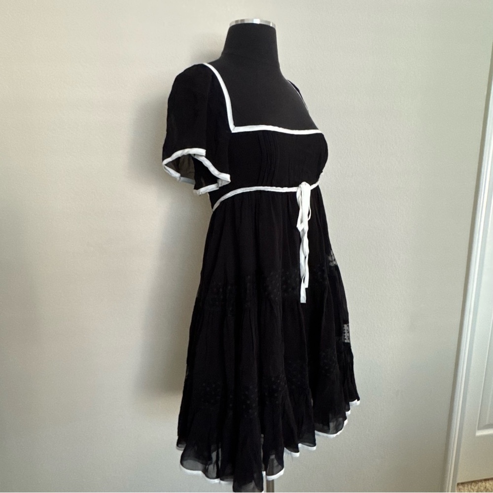 Anthropologie Maeve Bow Babydoll Flutter Sleeve Mini Dress Size XS - Picture 6 of 11